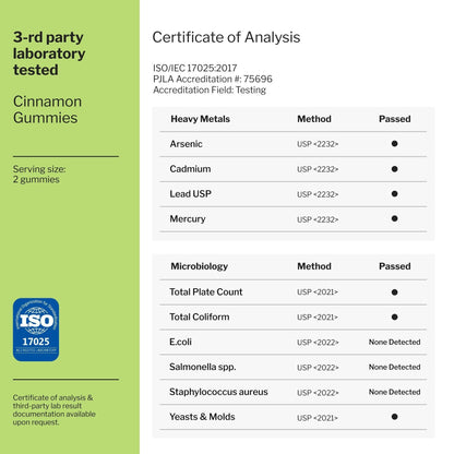 Cinnamon Gummies Blood Support Ceylon Cinnamon Bark 2000MG Blend 60 Gummies