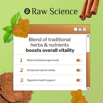 Cinnamon Gummies Blood Support Ceylon Cinnamon Bark 2000MG Blend 60 Gummies