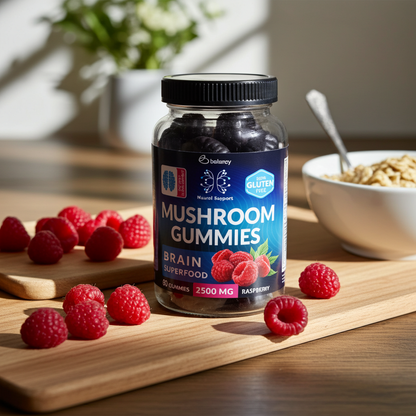 Mushroom Gummies Lion's Mane and Reishi for Cognitive Clarity 60 Gummies